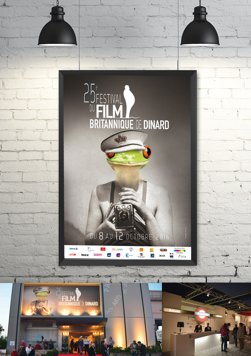 Conception des supports de communication pour le Festival du Films britannique de Dinard (affiche, brochure, invitation, catalogues)