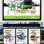 conception création campagne communication institutionnel pour le réseau de transport du Conseil départemental (affiches, flyers...)