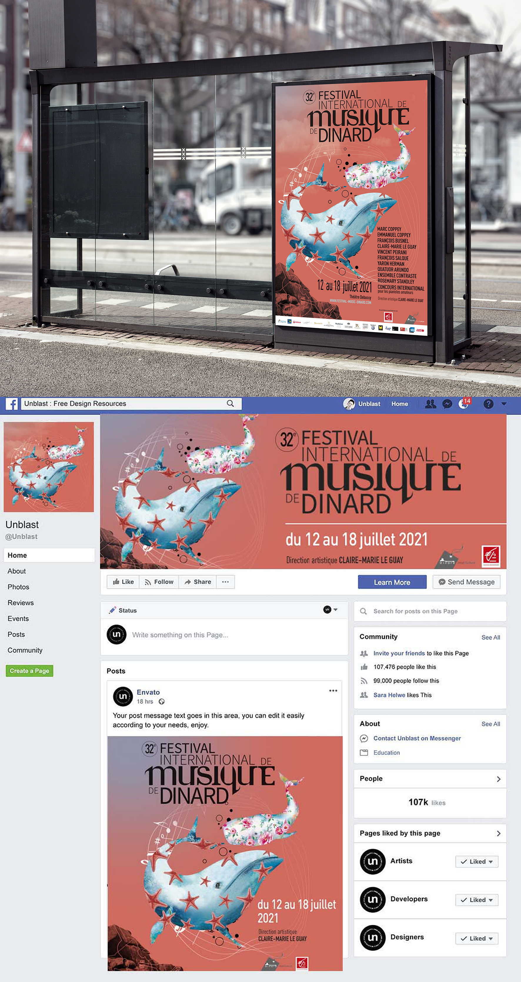 affiche visuel communication festival musique Dinard création graphique conception communication visuelle affiche graphiste design