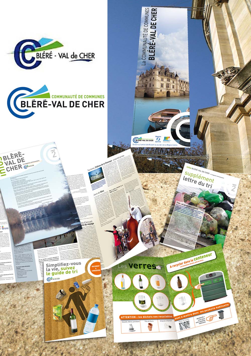 Logo, plaquette, brochure, kakemono, communauté de communes Bléré Val de Cher