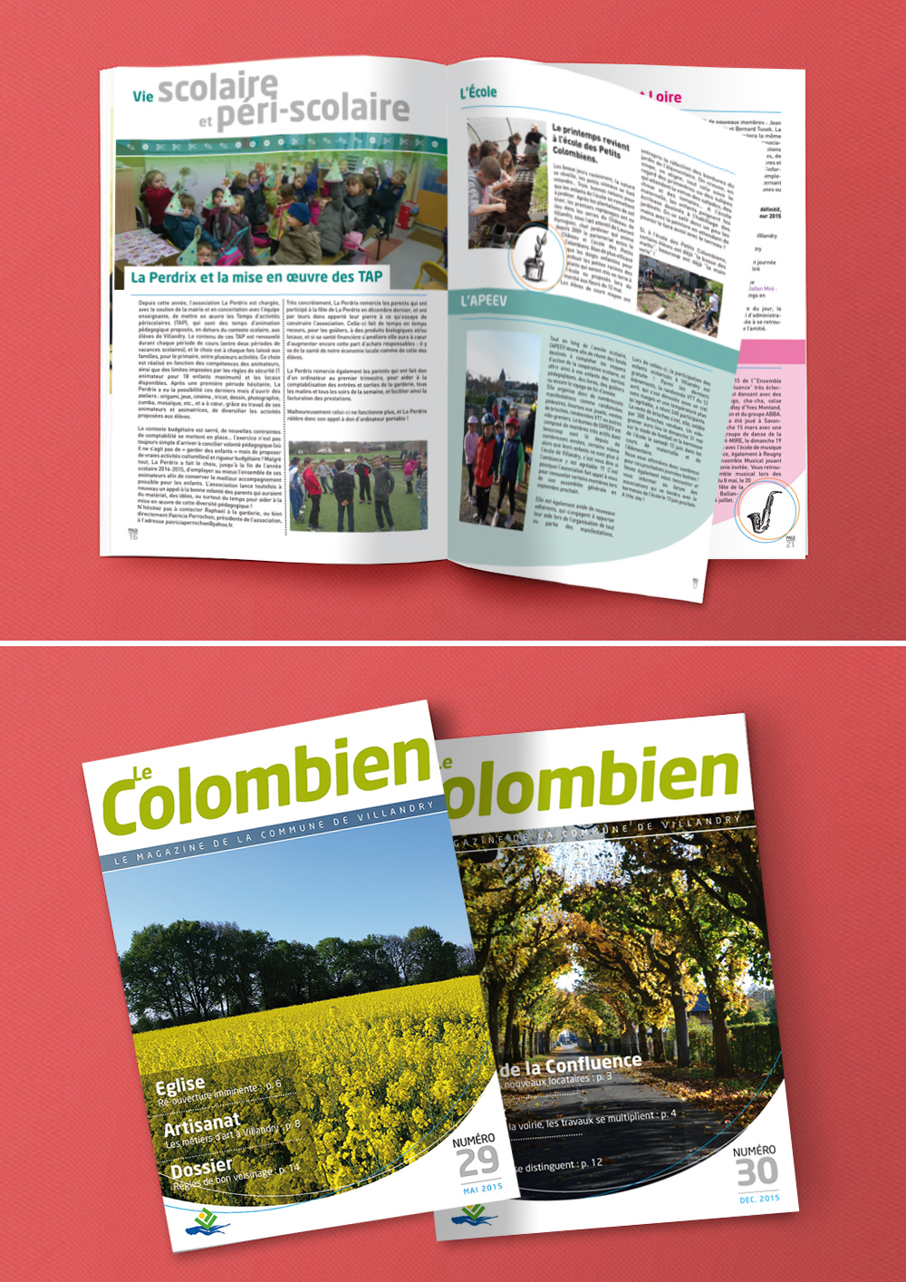 Refonte et conception du magazine municipal de Villandry Le Colombien
