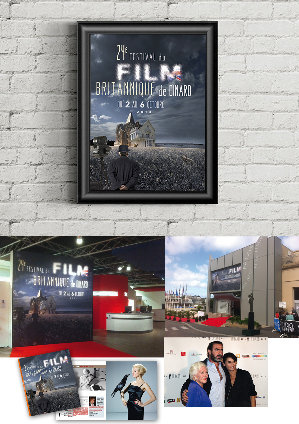 Conception des supports de communication pour le Festival du Films britannique de Dinard (affiche, brochure, invitation, catalogues)