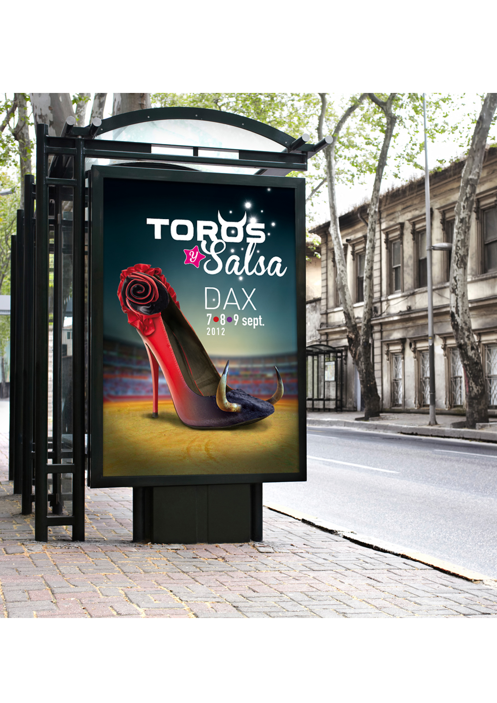 Conception des supports de communication pour le Festival Toros Y Salsa (affiches, programme, invitation...)