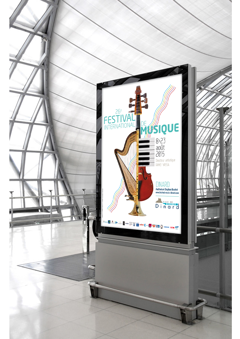 Conception des supports de communication pour le Festival international de musique de Dinard (affiche, brochure, invitation)